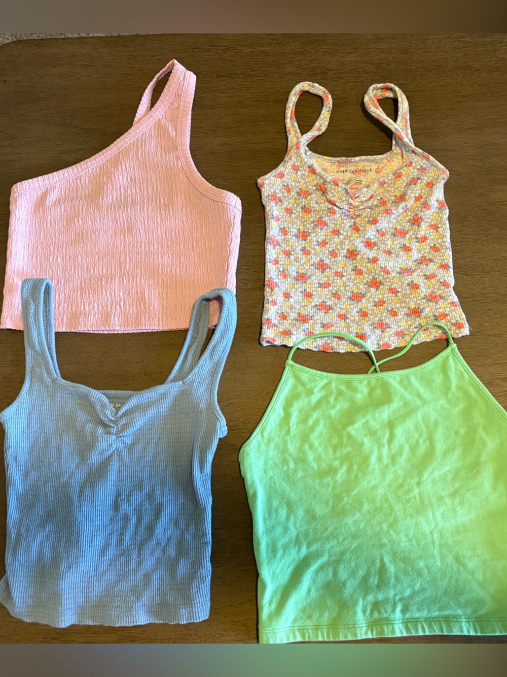 Set of 4 American Eagle Cropped Tank Tops.